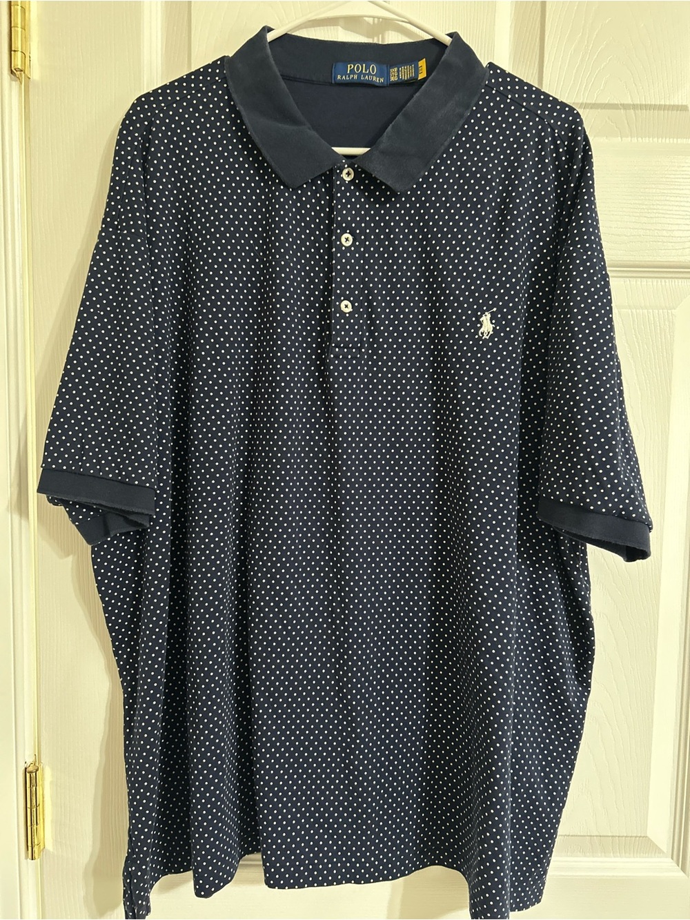 Ralph Lauren Navy Polo with White Micro Dots